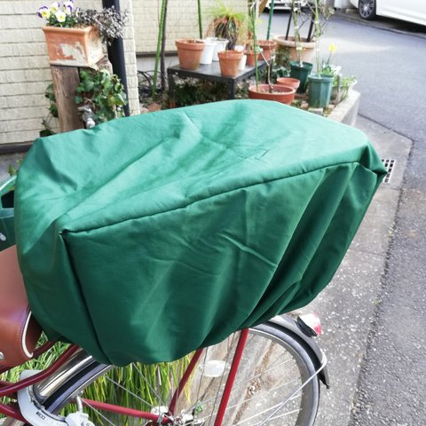 自転車かごカバー・Lサイズ【深緑】