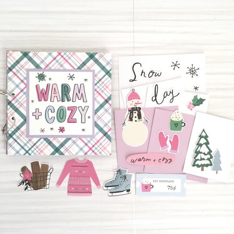 スクラップブッキング　6インチ ミニアルバム　WARM + COZY  ＊パープル＊