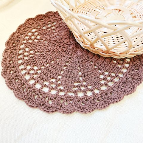 cottondoily【手編み コットン ドイリー 】 インテリア 撮影小物 敷物 編み物雑貨 ナチュラルな暮らし オーガニックな暮らし コットン100％ 手編み 