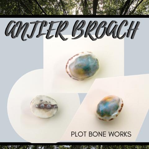 Antler and Resin Broach/鹿角とレジンのブローチ