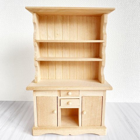 【塗装前】ドールハウス家具　ミニチュア　木製キッチンキャビネット　塗装なし