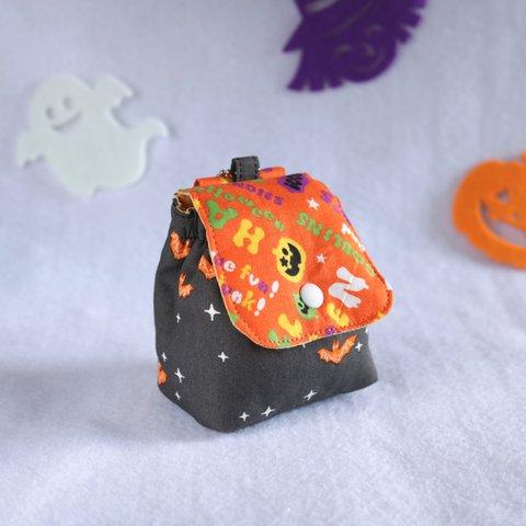 てのひらリュック ～バッグに付けてもかわいいミニミニポーチ～《ハロウィンオレンジ》