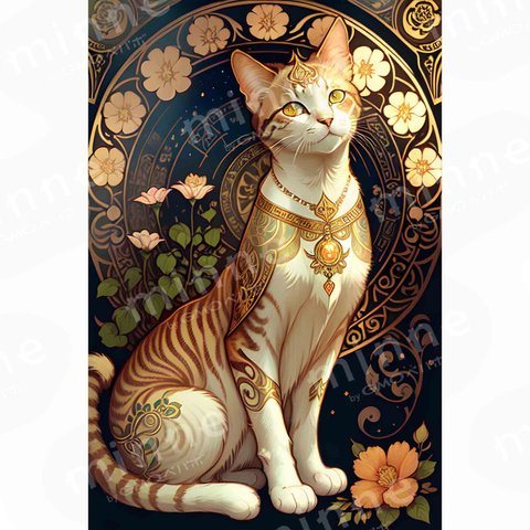 【ダウンロード販売】動物・猫・デジタルアート・かわいい 猫 の イラスト です。 スマホ の 壁紙 や プレゼント や 贈り物 に。(designer-m)