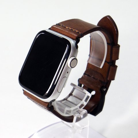 Apple Watch 腕時計ベルト 腕時計バンド 牛革レザー 全ケースサイズ制作 ウイスキーブラウン ぼかし染め