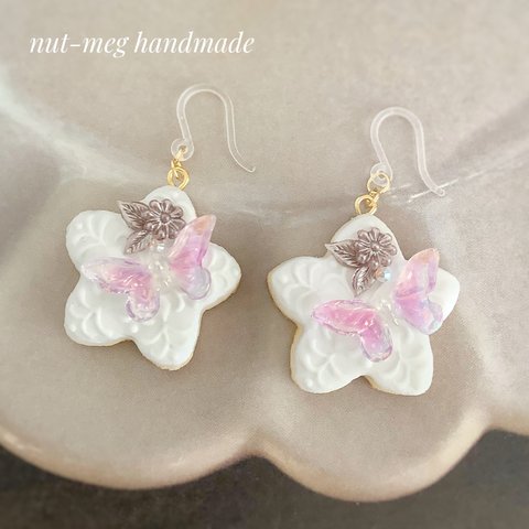 雪の花アイシングクッキーピアス