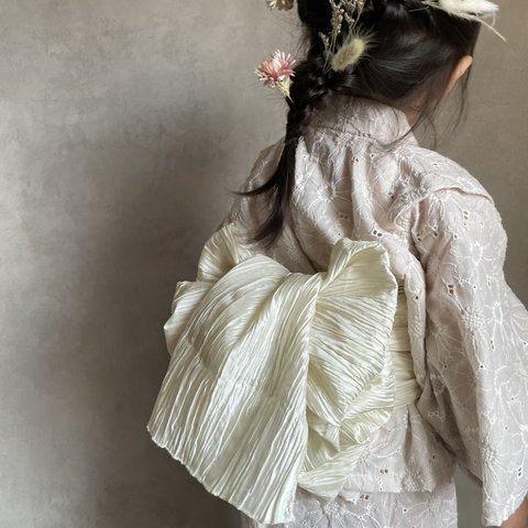 即納　kids yukata    marguerite lace pink beige