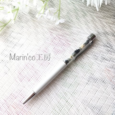 再販❁Monochrome Flower〜ネーム入りボールぺン〜