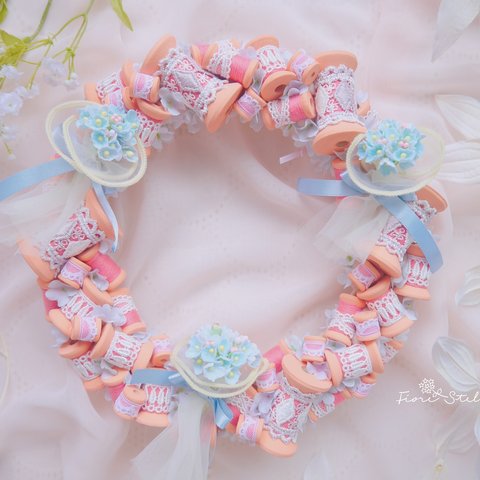 Wreath ***bobbin merletto mini bouquet PEACH ORANGE