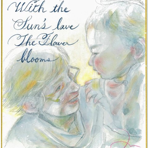 【Sun's love】祖父母の似顔絵を描きます【原画色紙】