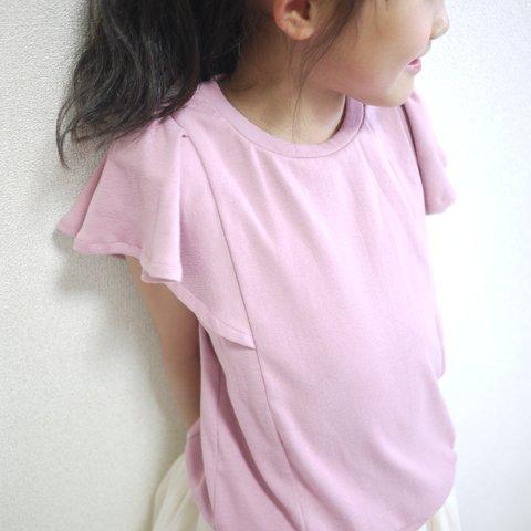 YONE♥ラッフルスリーブカットソーの型紙♥　パターン　フリル　ニット　Tシャツ　夏服　女の子　初めてニット