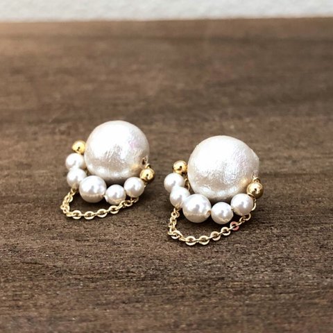 make up pearl pierce/earring