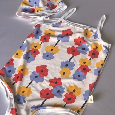 【SALE】Floral swimwer　お花柄　フラワー　女の子水着　ベビー水着　ベビースイムウェア　ベビー服　ベビー　子供服　ラッシュガード　海外水着　水遊び　プール　ベビープール