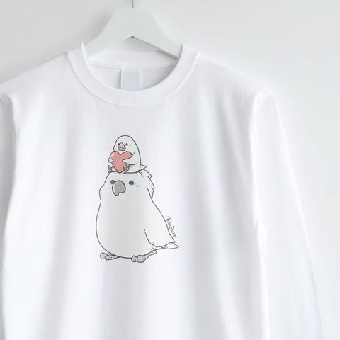 長袖Tシャツ（優しいきもち / タイハクオウム＆白文鳥）