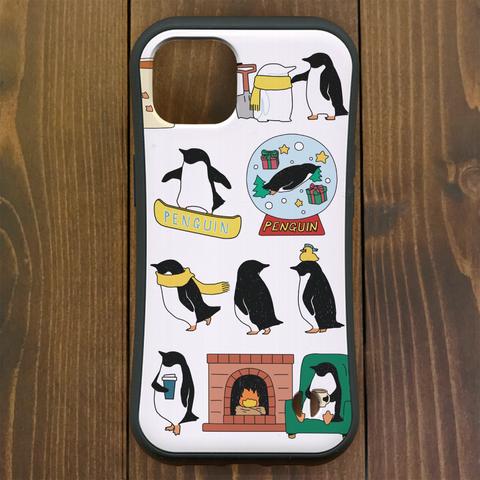 ペンギン【iPhone12・iPhone13対応】ペンギン・ウィンターホワイト グリップケース iPhone用【各機種あります】