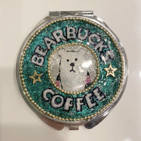 コンパクトミラー　グリッター　レジン