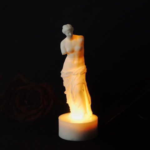 「ミロのヴィーナス」の彫像ランプ【限定パッケージ版】 - 3DプリントのLEDキャンドルカバー 