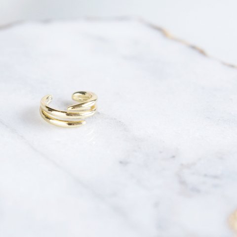 【Sterling silver 925】Simple Gold Hoop Ear Cuff