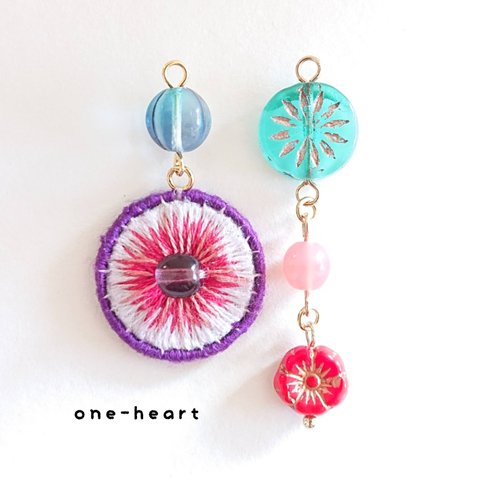 刺繍＆チェコビーズのアクセサリー