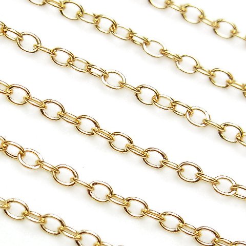 14KGF あずきチェーン 1.3mm【10cm販売】(14K-CH62