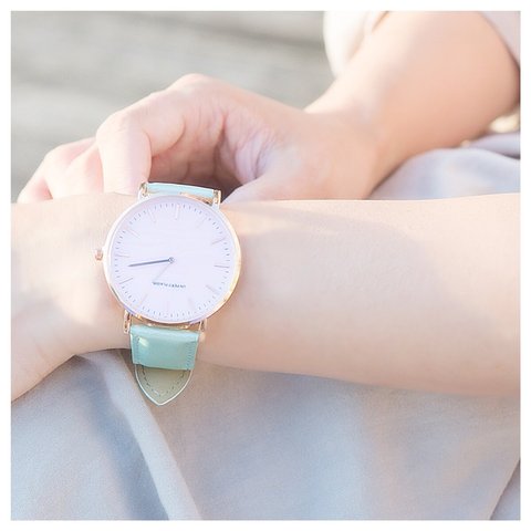【パールピンクが可愛い】腕時計 シンプル ライム レディース レザー ベルト交換可能 ギフトにおすすめ