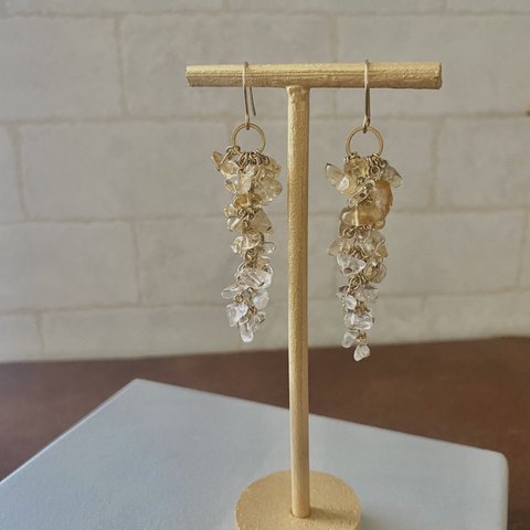 citrine　シャンデリアピアス