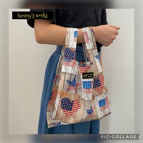 USAコットンのコンビニサイズエコトートバッグ☆Patriotic Spirits