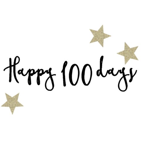 Happy 100 days(100日祝い)　ステッカー