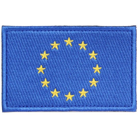 ワッペン EU 国旗（欧州旗・ヨーロッパのシンボル） 刺繍パッチ アイロン接着 説明書（日本語）付き