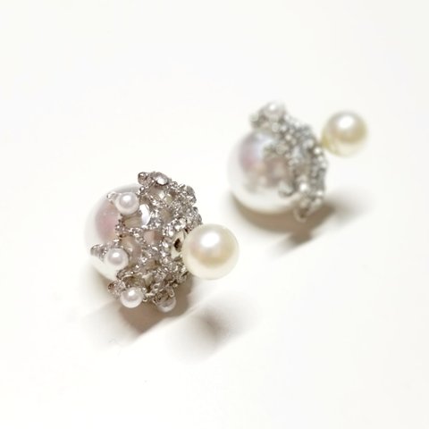 ピアス ティアラパール ピアス シンプル ピアス / ウェディング ウエディング / 樹脂ピアス / 樹脂イヤリング / アレルギー 対策 