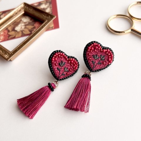 little RED heart [pierce,earring] 真っ赤なハートのピアス＆イヤリング