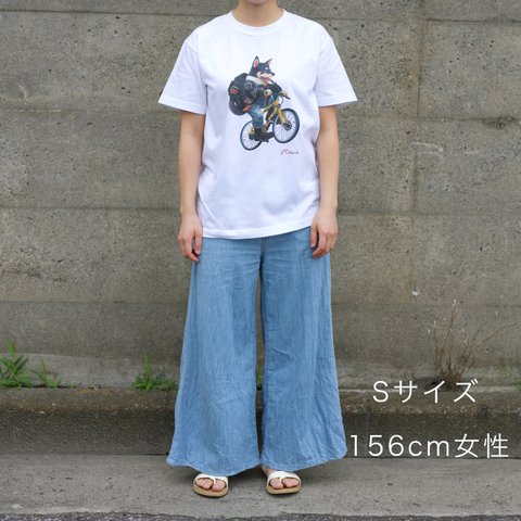 黒柴ライダーTシャツ（Sサイズ）【ファッション・レディース・メンズ・男女兼用・ギフト】