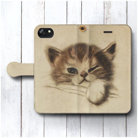 【Meta Pluckebaum 子猫】スマホケース手帳型 全機種対応 絵画 iPhone11promax XR GalaxyS10 