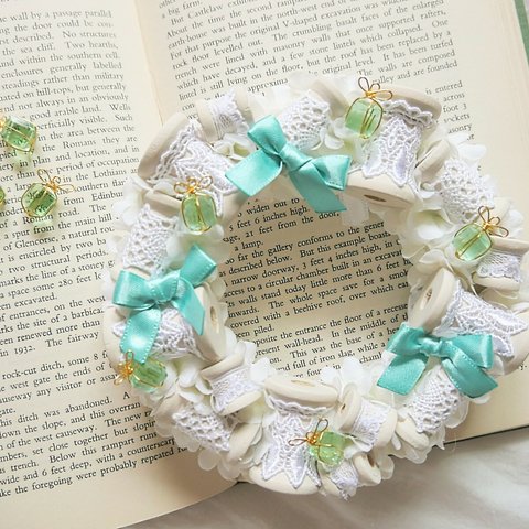 Wreath ***bobbin merletto GIFTBOX light green mini