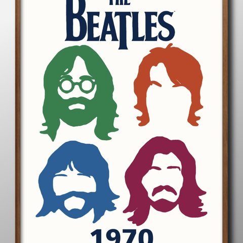 14003■A3アートポスター『ビートルズ　Beatles』絵画　イラスト　デザイン　北欧　マット紙