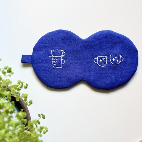 2024新作⭐︎ダブルコースター青⭐︎刺繍⭐︎プレゼントにも