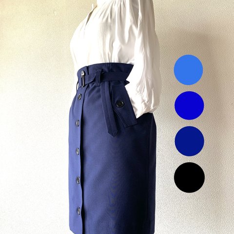 《XXS〜5Lサイズ》選べるカラー4種•後ろスリット入り ハイウエストタイトスカート
