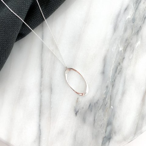 【送料無料】sv925 oval long necklace