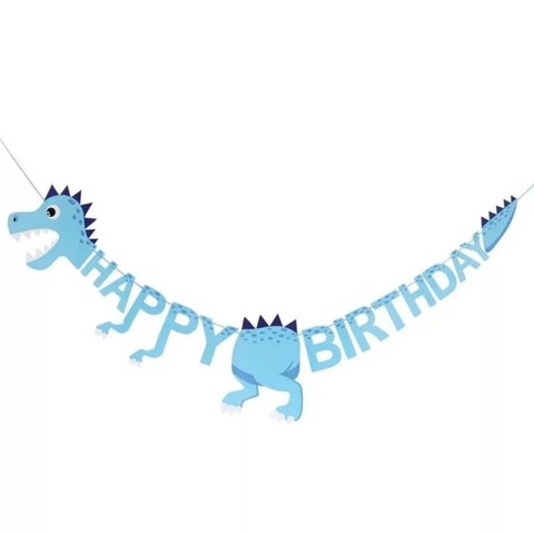 751恐竜ガーランドお祝い誕生日お祝い飾り　青