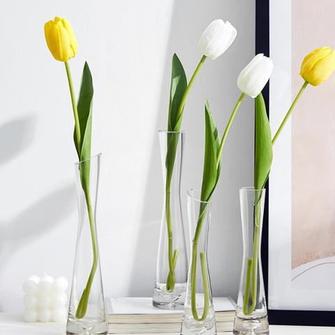 シンプルフラワーベース    北欧 花瓶  透明  ガラスの花瓶  生け花をする
