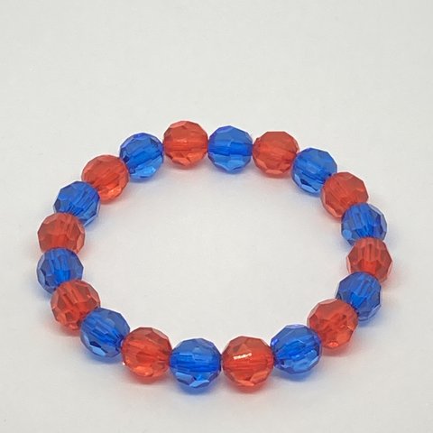 【送料無料】赤　青　ブレスレット-beaded bracelet-
