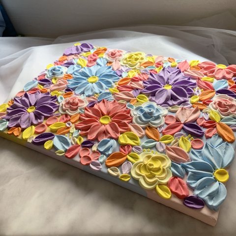 40×30cm  Flower texturedart フラワーアート　テクスチャーアート　花束　インテリア　ウォールアート　韓国