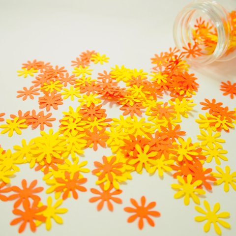 【再販】フラワーペーパーシャワー(コンフェッティ)400枚   ＊オレンジ・黄色