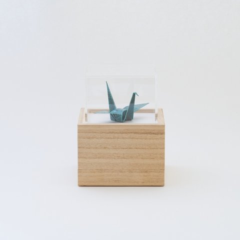 折鶴【日本製】ハンドメイドの緑青銅板製折り鶴 折り紙　orizuru