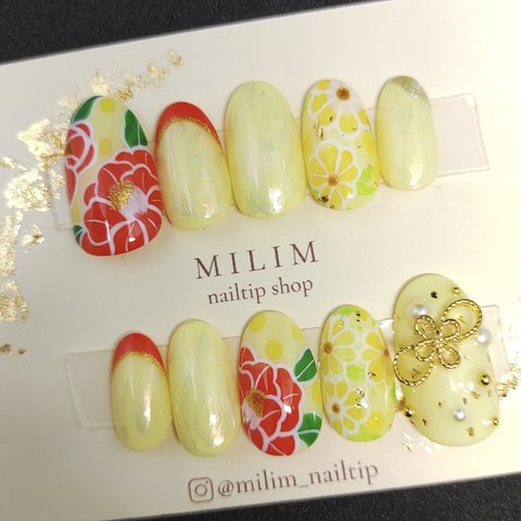 MILIMネイル 和柄ネイル 振袖ネイル 成人式ネイル 卒業式ネイル 袴ネイル 前撮りネイル 和装ネイル ブライダルネイル 正月ネイル EW-RM-65