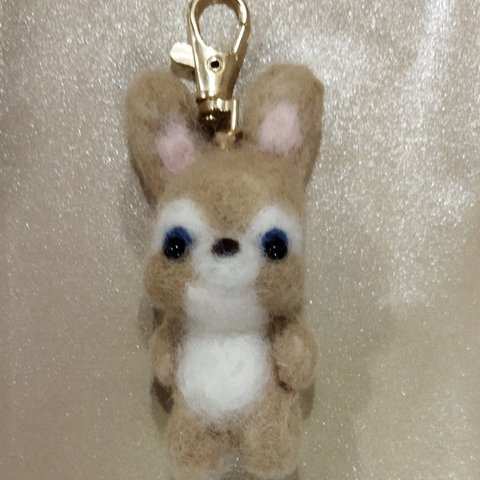 うさぎさん　羊毛フェルト キーホルダー