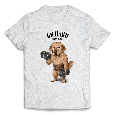 半袖Tシャツ ゴールデンレトリバー 犬 いぬ ダンベル 筋トレ 筋肉 ワークアウト ジム by FOX REPUBLIC