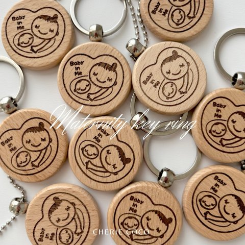 Maternity key ring マタニティマーク マタニティ キーホルダー 木