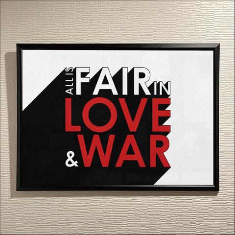 切り絵のテンプレート【ALL IS FAIR IN LOVE AND WAR】切絵図案