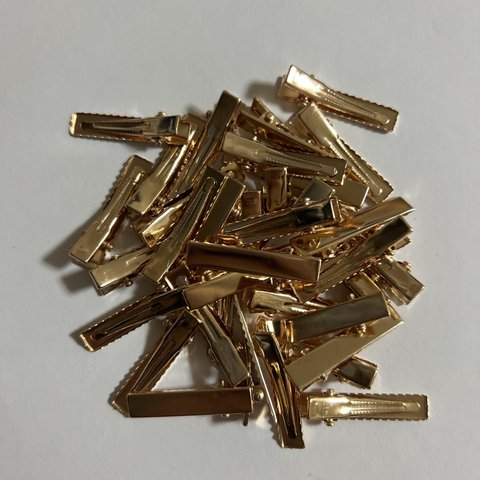 ワニ口ヘアクリップ　ゴールド　3.2 x 0.6cm  20個セット　パーツ　金具　ミニ　DIY　ヘアアクセサリー