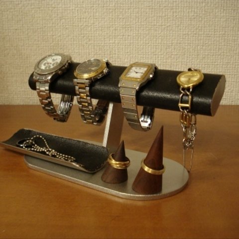 クリスマスプレゼントに！腕時計、リングスタンド、小物入れブラックアクセサリースタンド　受注製作  ak-design